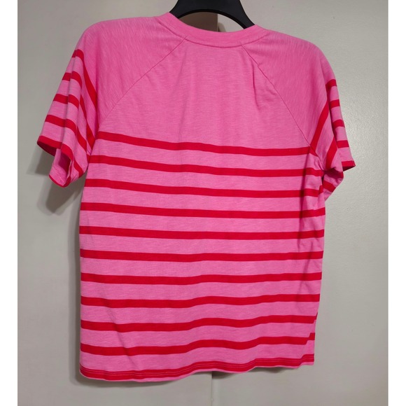 24/7 Maurices Pink Red Stripe Tee T-Shirt Size S Valentine's Day EUC - Picture 2 of 6